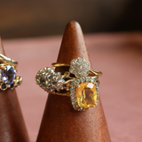 SELMA | 9K Vintage Aquamarine & Diamond Cluster Ring