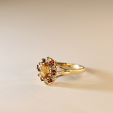 NOREEN | 9K Vintage Citrine, Garnet & Diamond Ring