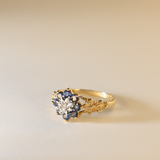 SUSANA | 9K Vintage Sapphire & Diamond Cluster Ring