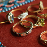 GLORIA | 9K Vintage Sapphire & Diamond Row Ring