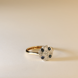 ABRIL | 18K & Platinum Vintage Sapphire & Diamond Cluster Ring