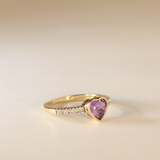 ANNE | 9K Vintage Amethyst Heart Ring