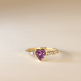 ANNE | 9K Vintage Amethyst Heart Ring
