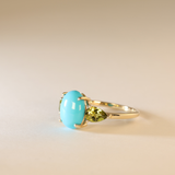 CARINA | 9K Turquoise & Peridot Ring