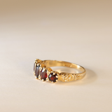 ELISABETH | 9K Vintage Garnet Row Ring