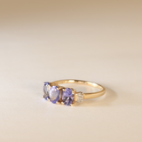 MINH | 9K Vintage Tanzanite & Diamond Trilogy Ring