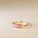 LUCKY  | 9K Pink Sapphire Trilogy Ring