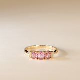 LUCKY  | 9K Pink Sapphire Trilogy Ring