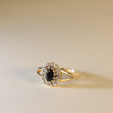 SCARLETT | 9K Vintage Sapphire & Diamond Cluster Ring