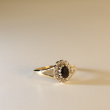 SCARLETT | 9K Vintage Sapphire & Diamond Cluster Ring