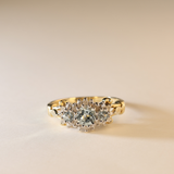SELMA | 9K Vintage Aquamarine & Diamond Cluster Ring
