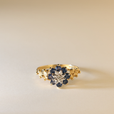 SUSANA | 9K Vintage Sapphire & Diamond Cluster Ring