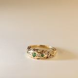 SYBIL | 9K Vintage Emerald & Diamond Ring