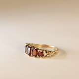 SOFIA | 9K Vintage Garnet Row Ring