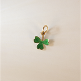 Vintage Enamel Clover 9K