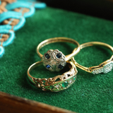 SYBIL | 9K Vintage Emerald & Diamond Ring
