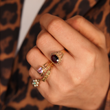 MAXINE | 9K Vintage Garnet & Opal Ring