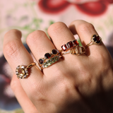 RUTH | 9K Vintage Garnet Trilogy Ring