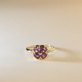 GUUSJE | 9K Vintage Amethyst Clover Ring