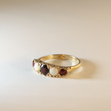LOUNIA | 9K Vintage Opal & Garnet Ring