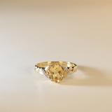 KARA | 9K Vintage Citrine & Diamond Ring