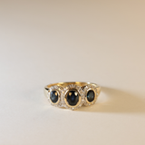 ADELINE | 9K Vintage Sapphire & Diamond Cluster