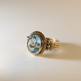 LEAH | 9K Vintage Statement Blue Topaz Ring