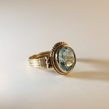 LEAH | 9K Vintage Statement Blue Topaz Ring