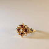 VIOLETTE | 9K Vintage Garnet & Opal Statement Ring