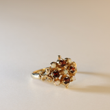 VIOLETTE | 9K Vintage Garnet & Opal Statement Ring