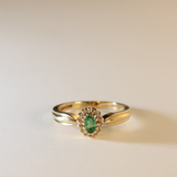 LEMAIRE | 9K Vintage Emerald & Diamond Cluster Ring