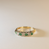 SIMONE | 9K Vintage Diamond & Emerald Ring