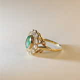 CALLIE | Vintage Emerald Cluster Ring