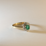 PEACE | 9K Vintage Emerald & Diamond Cluster