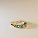 SIMONE | 9K Vintage Diamond & Emerald Ring