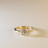EMELINE | 9K Vintage Diamond Flower Ring